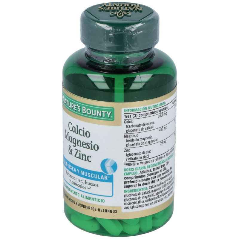B - Calcio Magnesio y Zinc 100 Cápsulas Recubiertas - Natures Bounty