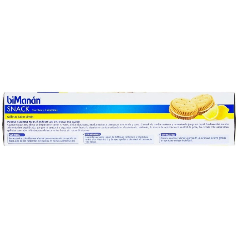 Bimanán Entre Horas Galletas Sabor Limón, 12 Uds - Bimanan