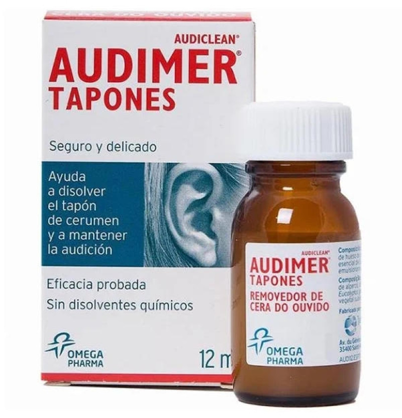 Audimer Audiclean Tapones Solucion - Limpieza Oidos (1 Envase 12 Ml)