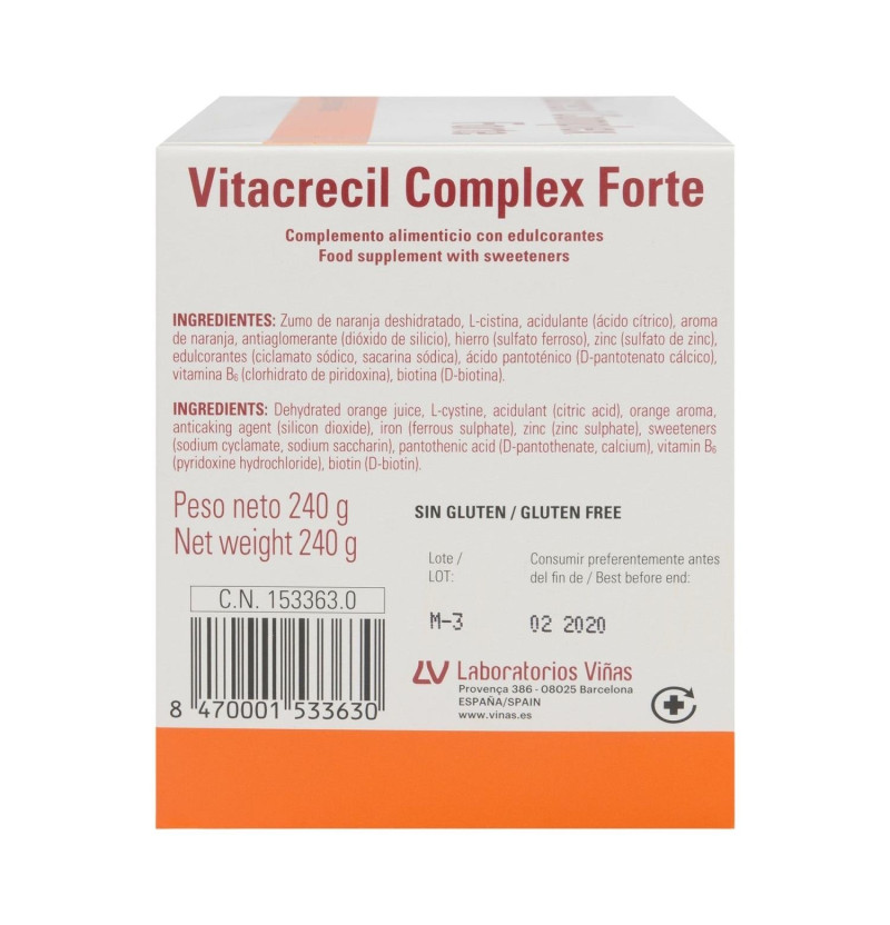 Vitacrecil Complex Forte (30 Sobres) - Laboratorios Viñas, S.a