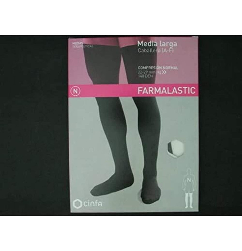 Media Caballero Larga (a - F) Compresion Normal - Farmalastic Silicona (2 Unidades Talla Mediana) - Cinfa S a