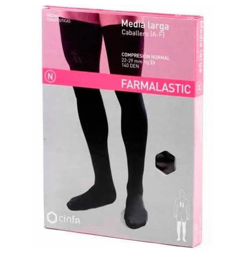 Media Caballero Larga (A-F) Compresion Normal - Farmalastic Silicona (2 Unidades Talla Extragrande)