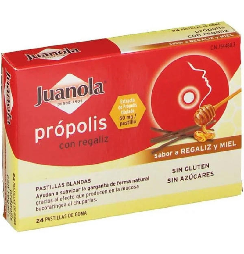 Juanola Propolis Pastillas Regaliz y Miel (24 Pastillas) - Farmaceutica Angelini S.a
