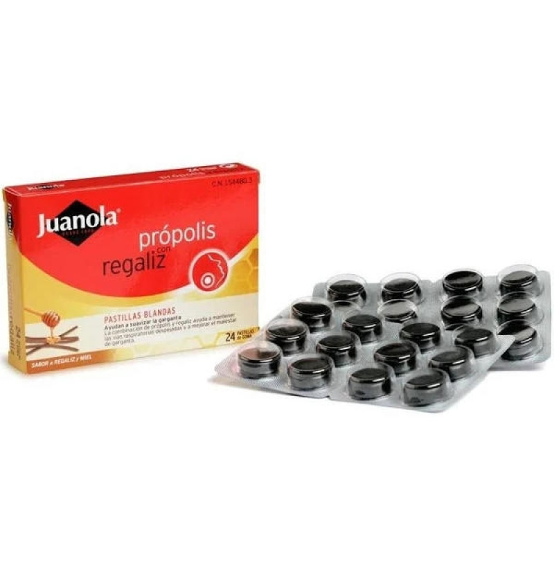 Juanola Propolis Pastillas Regaliz y Miel (24 Pastillas) - Farmaceutica Angelini S.a