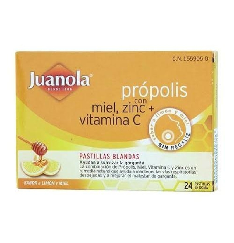 Juanola Propolis Pastillas Limon Miel (24 Pastillas) - Farmaceutica Angelini S.a