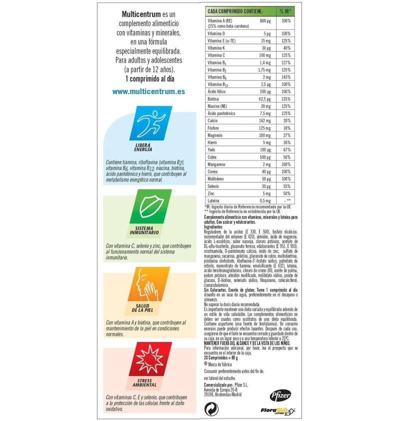 Multicentrum (20 Comprimidos Efervescentes) - Pfizer