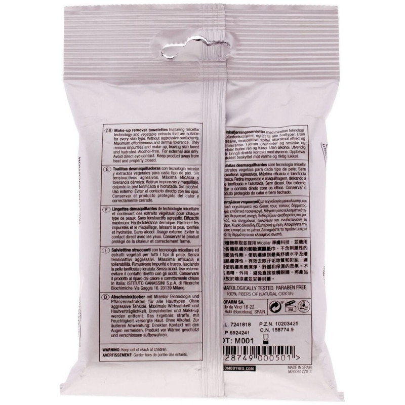 Comodynes Make - Up Remover Normal Skin 20uds - Toallitas