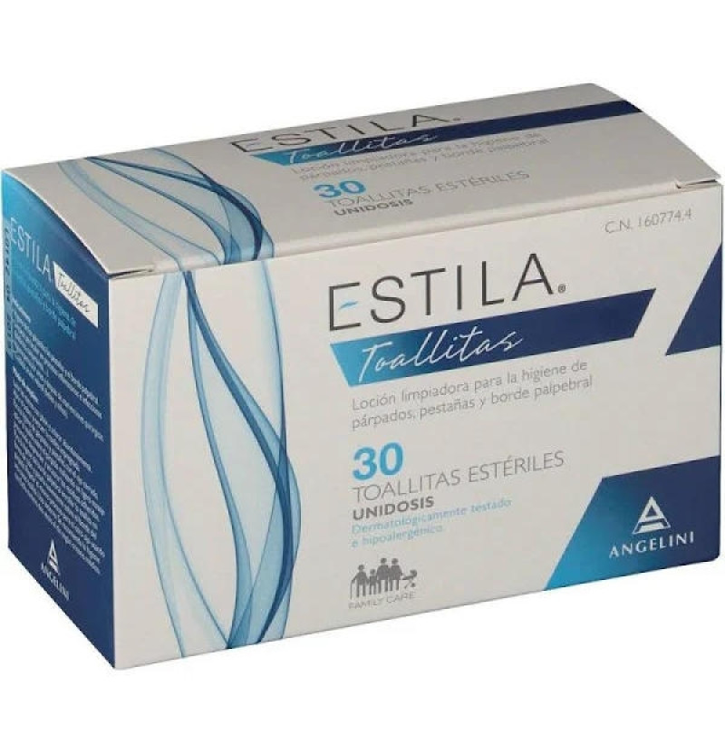 Estila Toallitas Esteriles de Un Solo Uso - Higiene de Parpados/ Pestañas y Borde Palpebral (30 Unidades) - Farmaceutica Angelini S.a