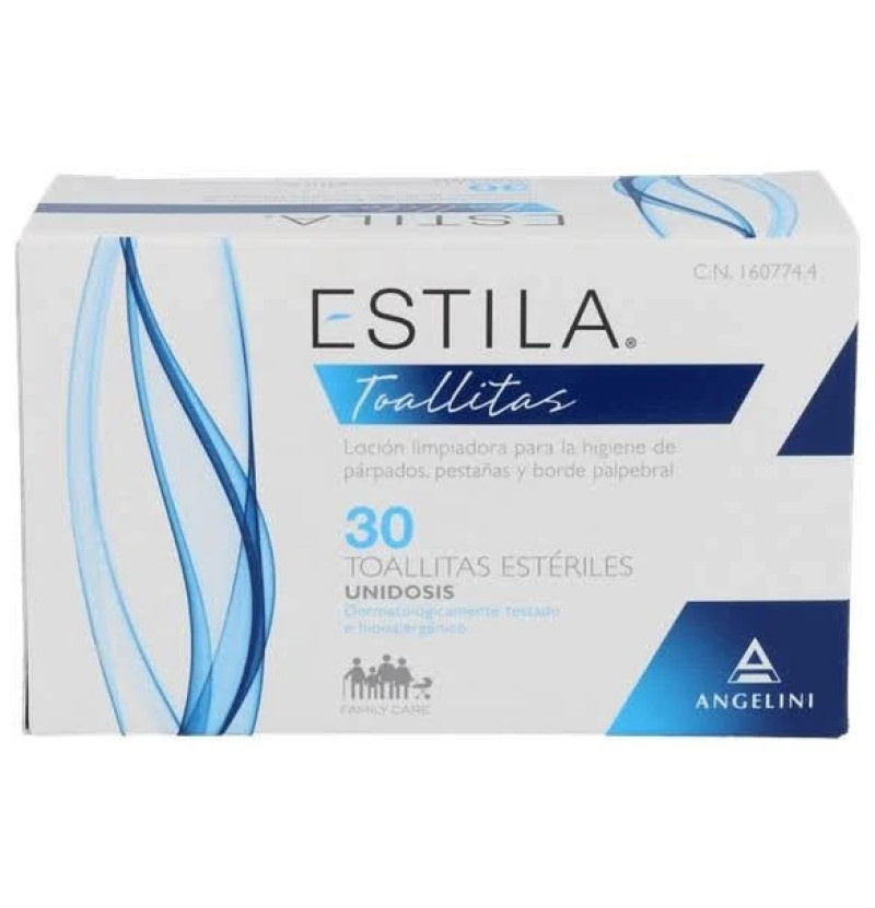 Estila Toallitas Esteriles de Un Solo Uso - Higiene de Parpados/ Pestañas y Borde Palpebral (30 Unidades) - Farmaceutica Angelini S.a