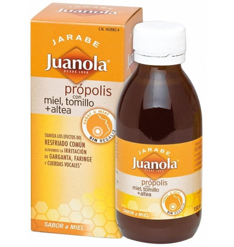 Juanola Propolis Jarabe con Miel Tomillo y Altea (1 Envase 150 ml Sabor Miel) - Farmaceutica Angelini S.a