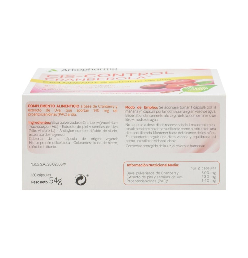 Cranberola Ciscontrol Arandano Americano Arko (140 Mg 120 Capsulas)