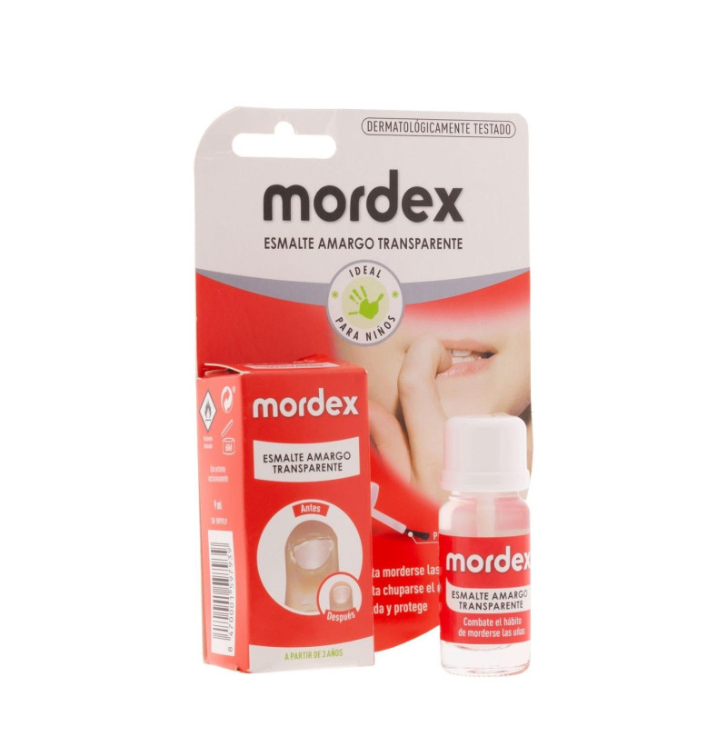Mordex Plus Esmalte Amargo Transparente (1 Envase 9 ml con Pincel) - Urgo