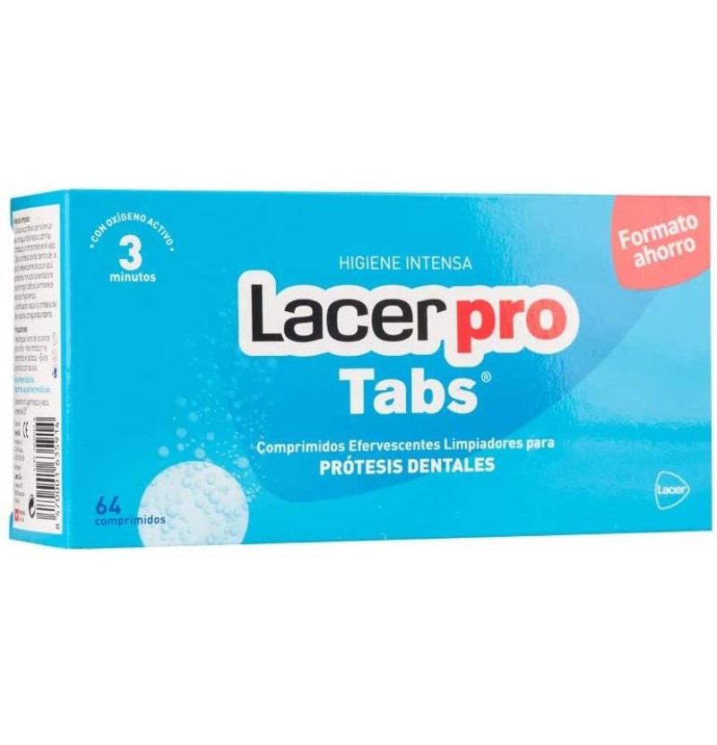 Lacerpro - Limpieza Protesis Dental (64 Comprimidos Efervescentes) - Lacer Laboratorios Sa