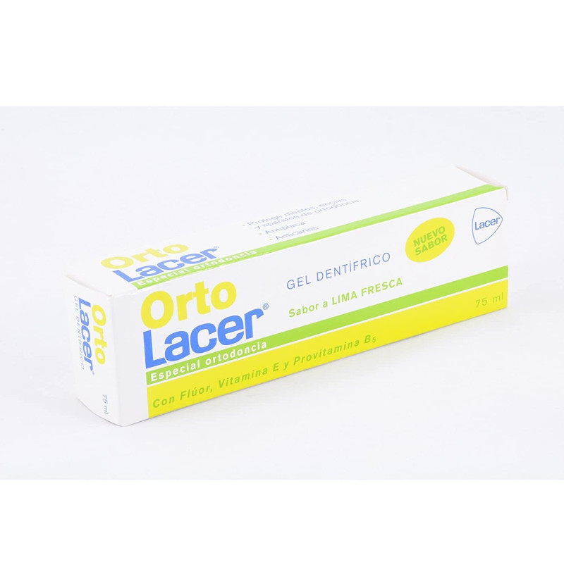 Ortolacer Ortodoncia Gel Dentifrico (1 Envase 75 ml Sabor Lima Fresca) - Lacer Laboratorios Sa