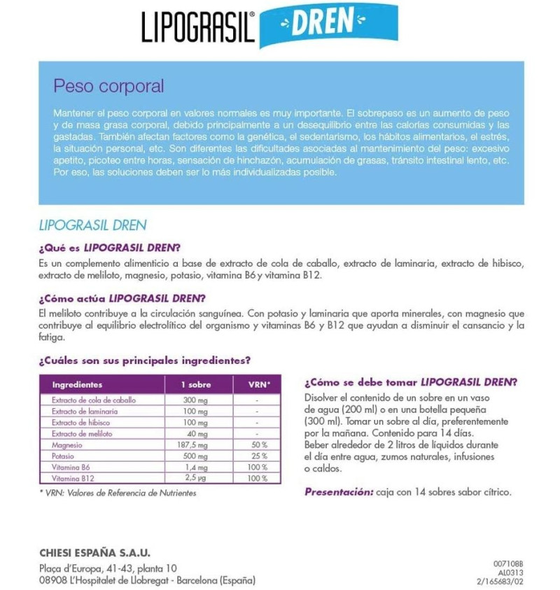 Lipograsil Dren (8g 14 Sobres Citricos) - Chiesi