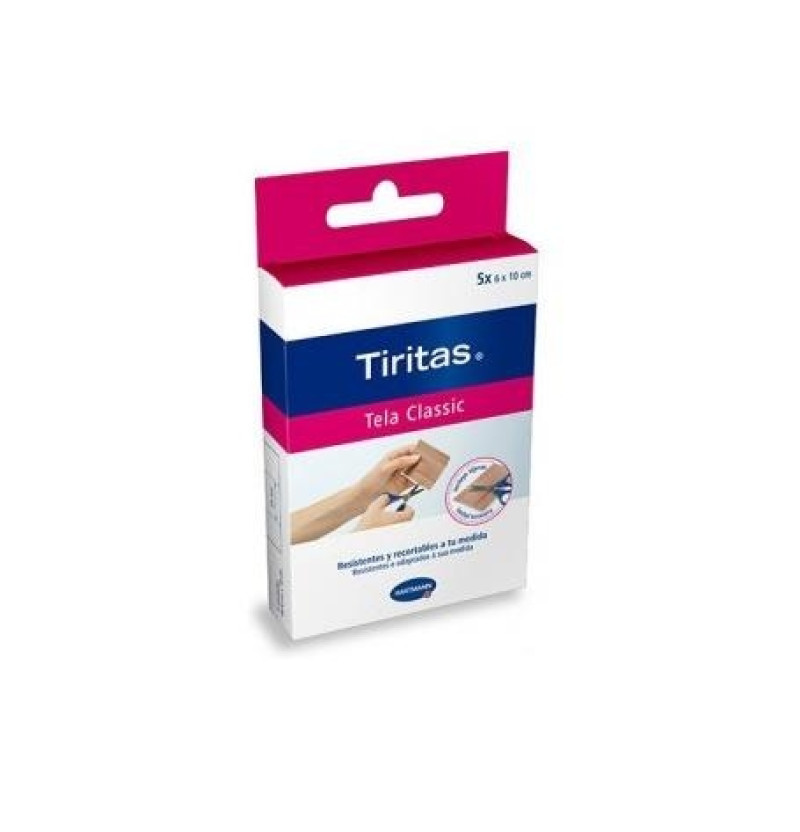 Tiritas Classic - Aposito Adhesivo (5 Unidades 10 Cm X 6 Cm Con Tijera)