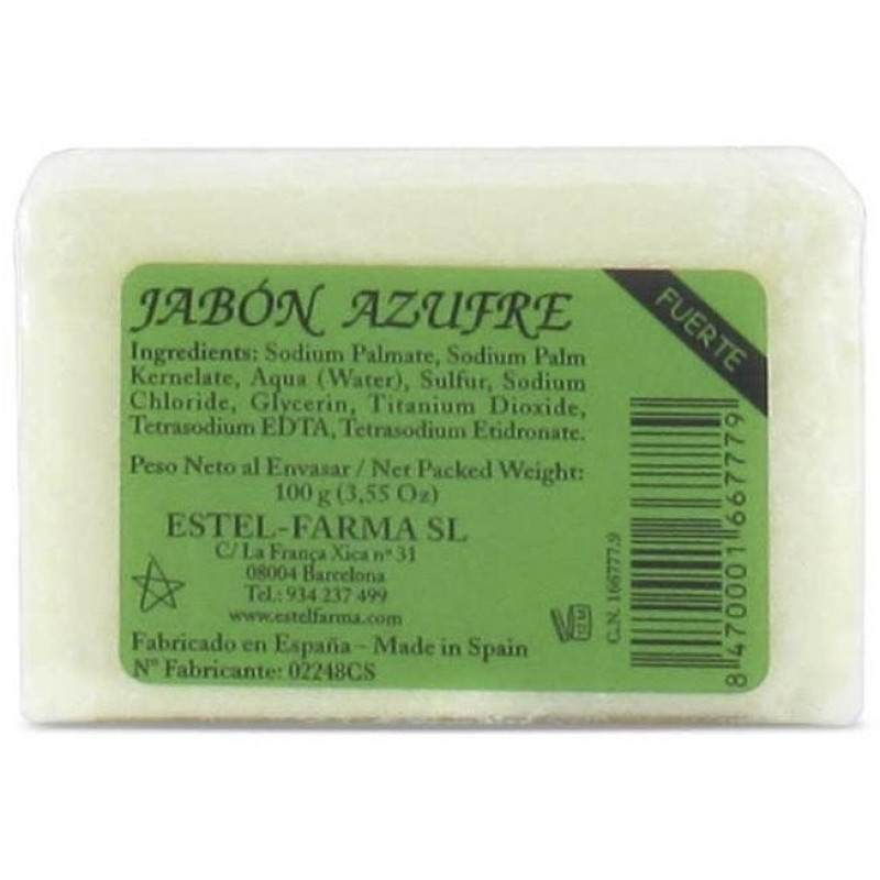 Jabón Estel Farma Azufre Fuerte 10% 100g - Jabon