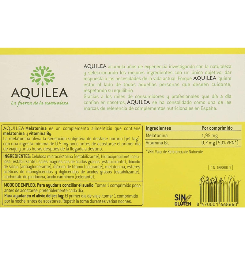 Aquilea Melatonina (1,95 mg 60 Comprimidos) - Uriach-aquilea Otc S.l