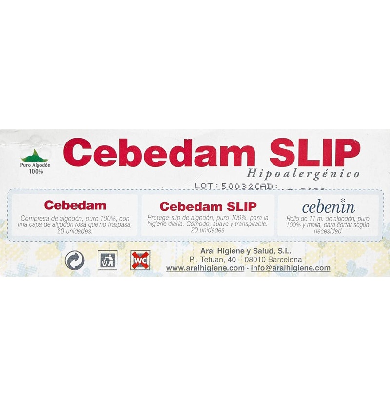 Cebedam Slip Anatomico, 20 u - Aral Hig y S