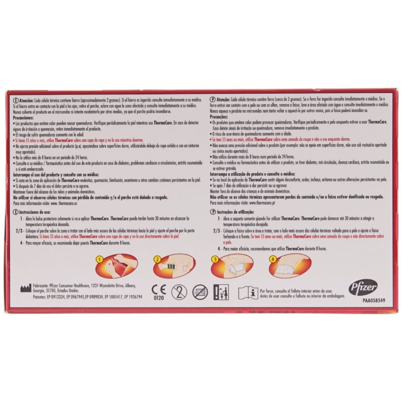 Parches Térmicos Zona Lumbar y Cadera 4uds - Thermacare