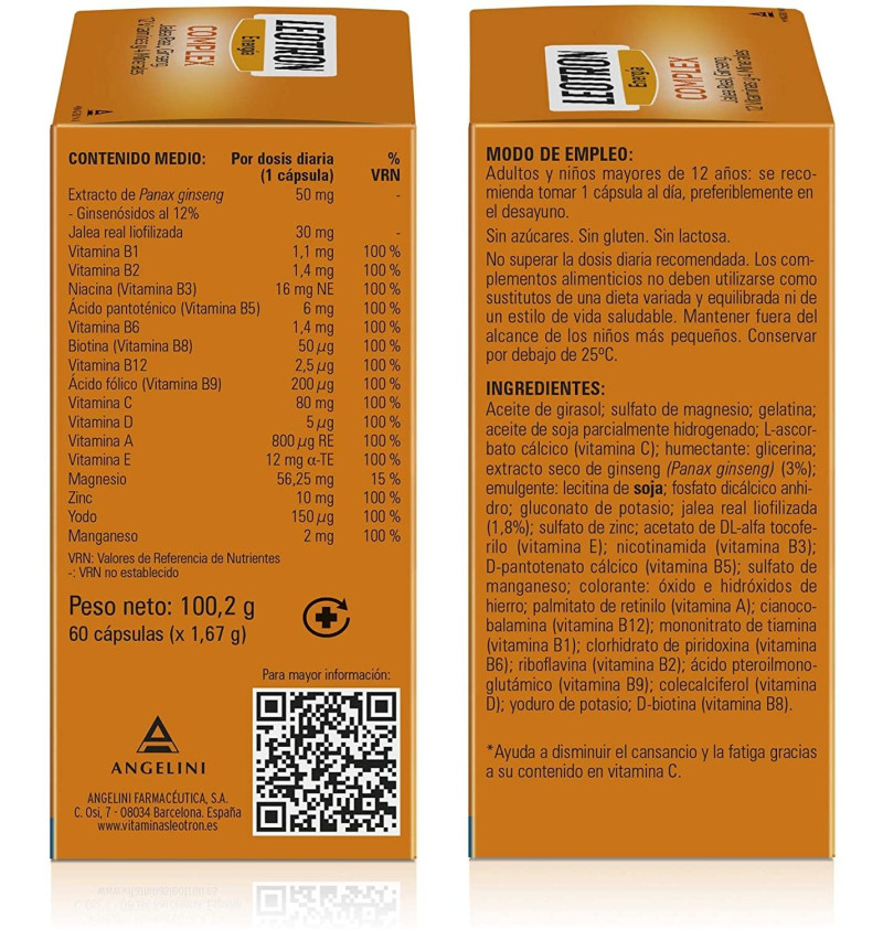 Leotron Complex (60 Cápsulas) - Farmaceutica Angelini S.a