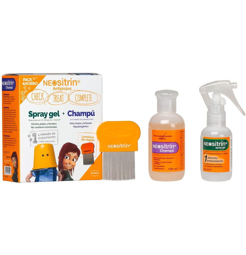 Neositrin 100 % Spray + Champú - Antipiojos (kit) - Sanofi