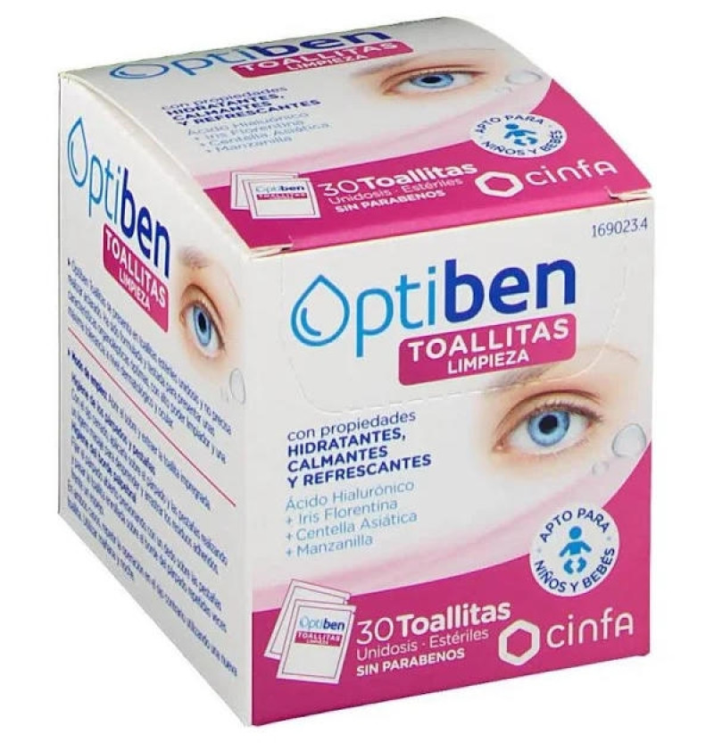 Optiben Toallita con Locion Limpiadora Higiene (30 Unidades) - Cinfa S a