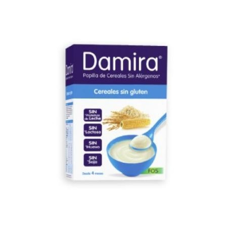 Damira Papilla Cereales sin Gluten con Fos (2 Envases 300 g) - Lactalis Nutrition Infantil Slu