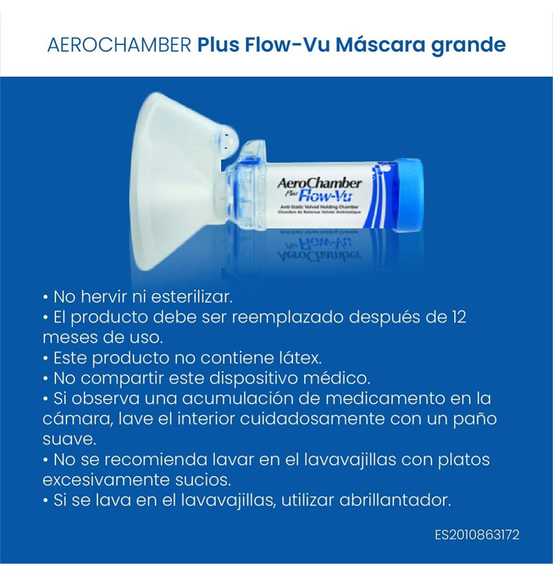 Aerochamber Plus Flow - Vu - Camara de Inhalación (adulto 1 U) - Sandoz Farmacéutica