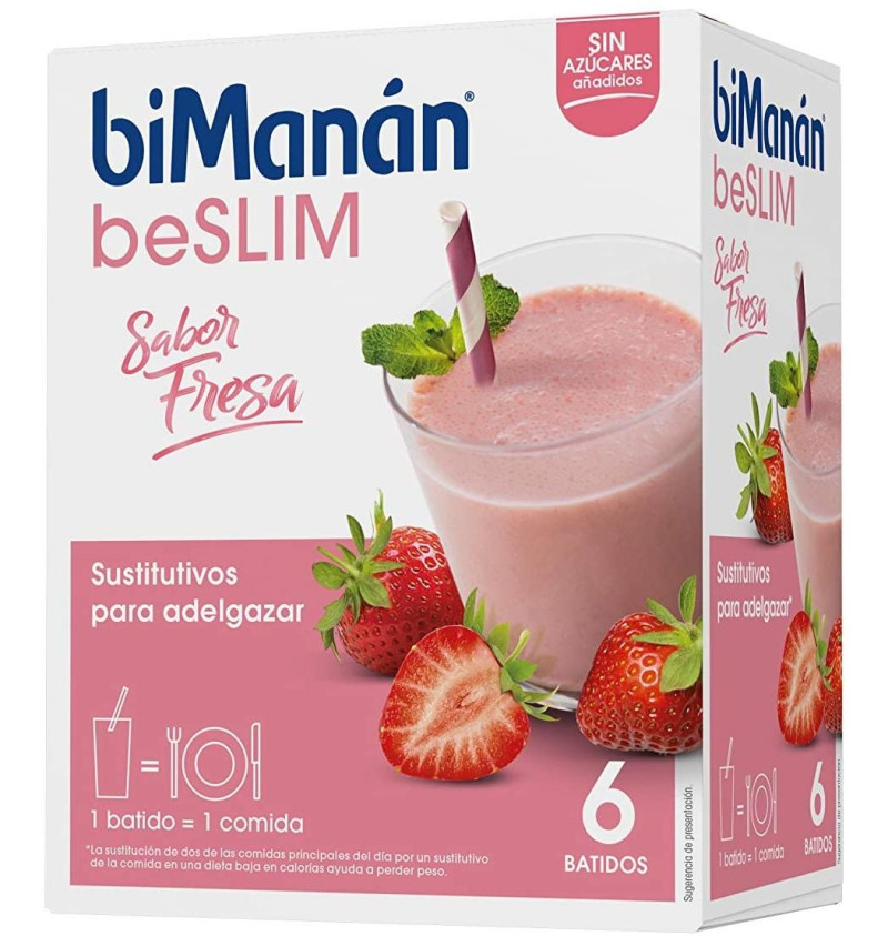 Bimanan Beslim Sustitutivo Batido (6 Sobres 55 g Sabor Fresa) - Nutricion Sante