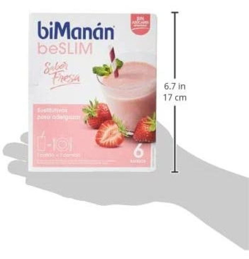 Bimanan Beslim Sustitutivo Batido (6 Sobres 55 g Sabor Fresa) - Nutricion Sante