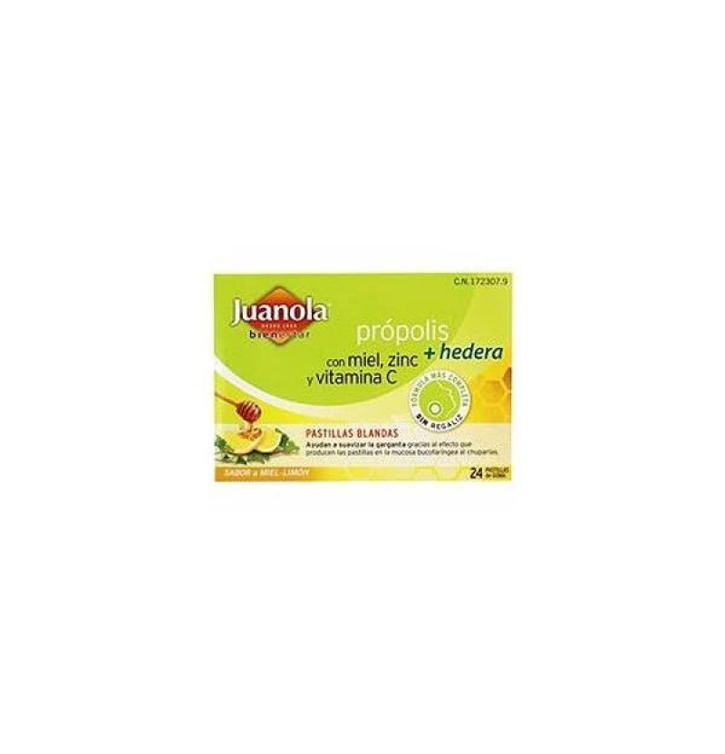 Juanola Propolis Hiedra Pastillas Miel Limon (24 Pastillas) - Farmaceutica Angelini S.a