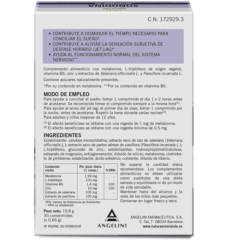Melatonina Tri (1,99 mg 30 Comprimidos) - Farmaceutica Angelini S.a