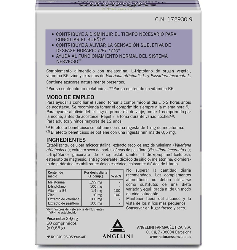 Melatonina Tri (1,99 mg 60 Comprimidos) - Farmaceutica Angelini S.a