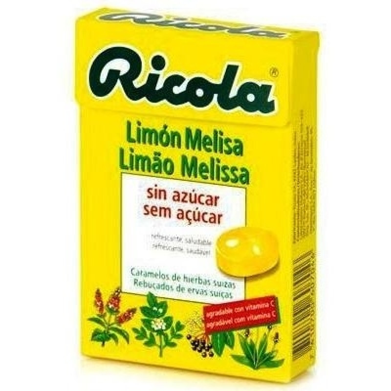 Caramelos Limón Melisa sin Azúcar, 50 g - Ricola