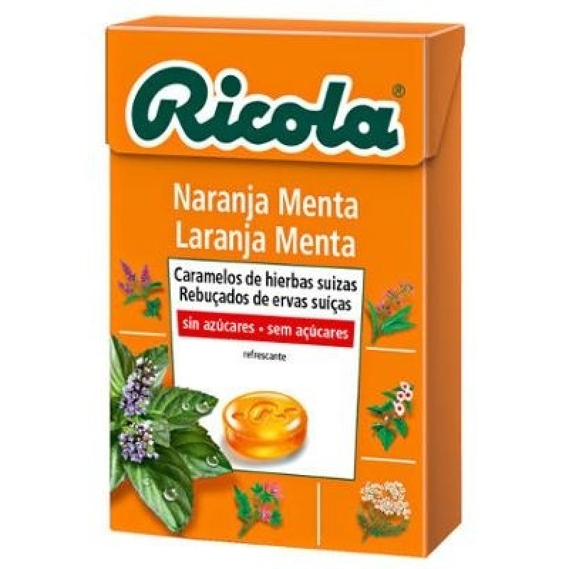 Naranja - Menta Caramelos sin Azúcar 50g - Ricola