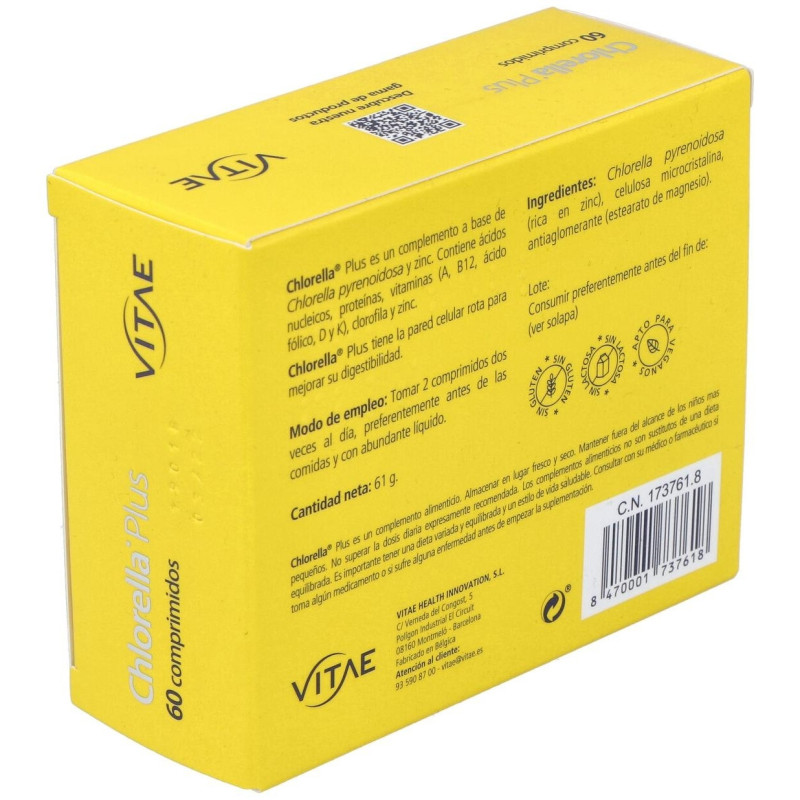 Chlorella Plus con Zinc 60 Compr - Vitae