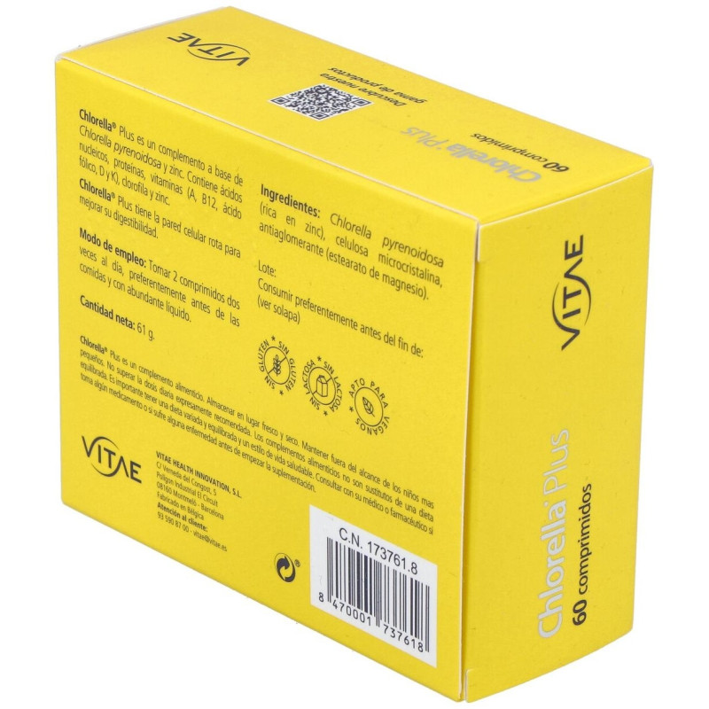 Chlorella Plus con Zinc 60 Compr - Vitae