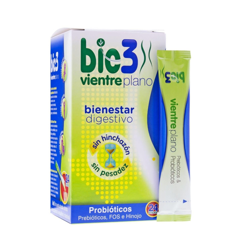 Vientre Plano, 24 Sticks Solubles - Bio3