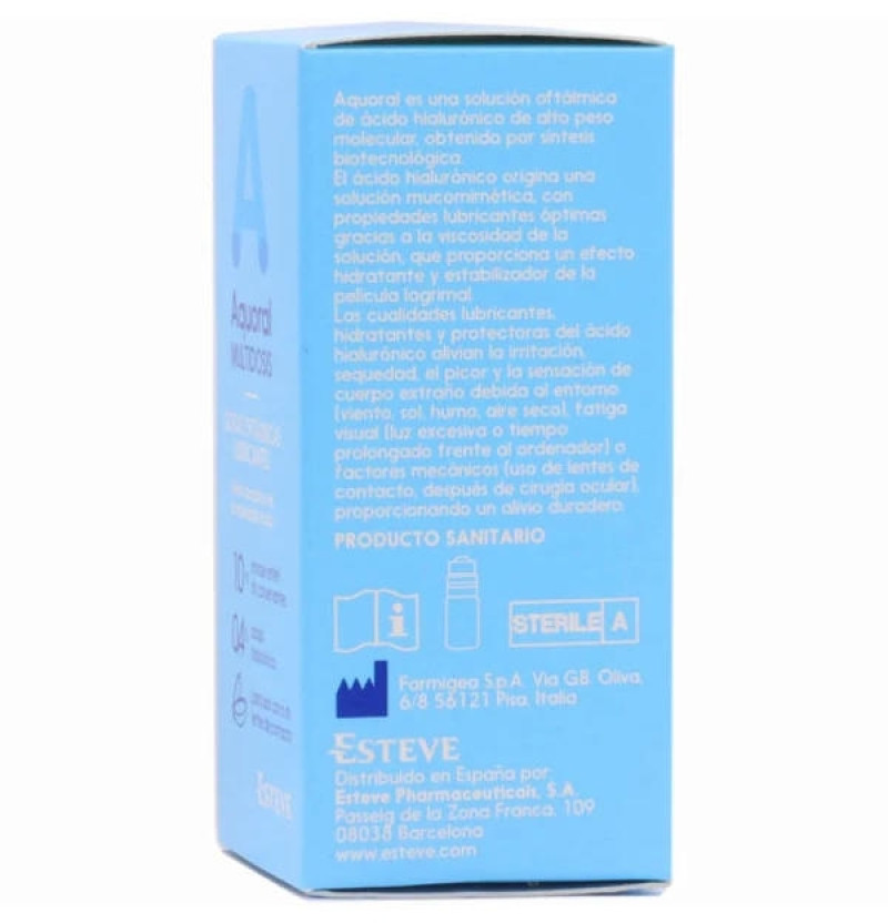 Aquoral Multidosis - Gotas Oftalmicas Lubricantes Esteriles (1 Envase 10 ml) - Esteve Laboratorios S.a