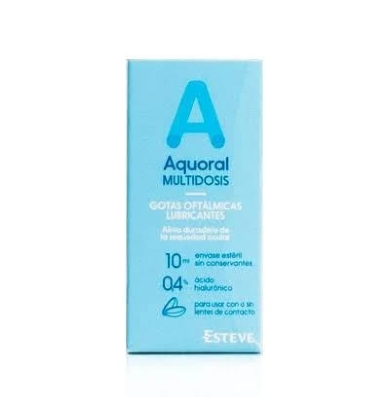 Aquoral Multidosis - Gotas Oftalmicas Lubricantes Esteriles (1 Envase 10 ml) - Esteve Laboratorios S.a
