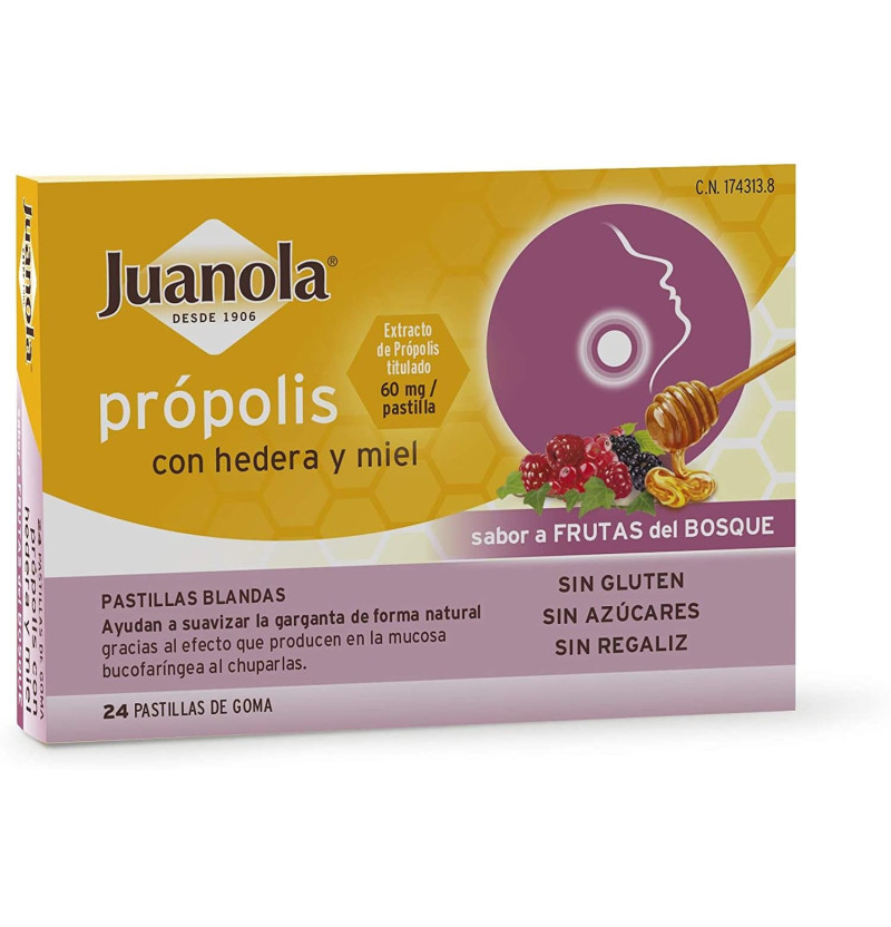 Juanola Propolis Hiedra Pastillas Frutas Bosque (24 Pastillas) - Farmaceutica Angelini S.a