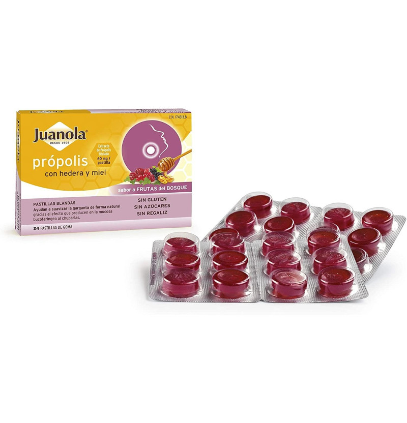 Juanola Propolis Hiedra Pastillas Frutas Bosque (24 Pastillas) - Farmaceutica Angelini S.a