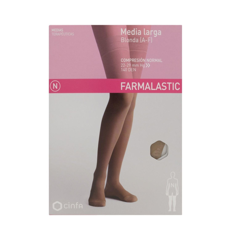 Media Larga (a - F) Compresion Normal - Farmalastic Blonda (talla Pequeña Color Camel) - Cinfa S a