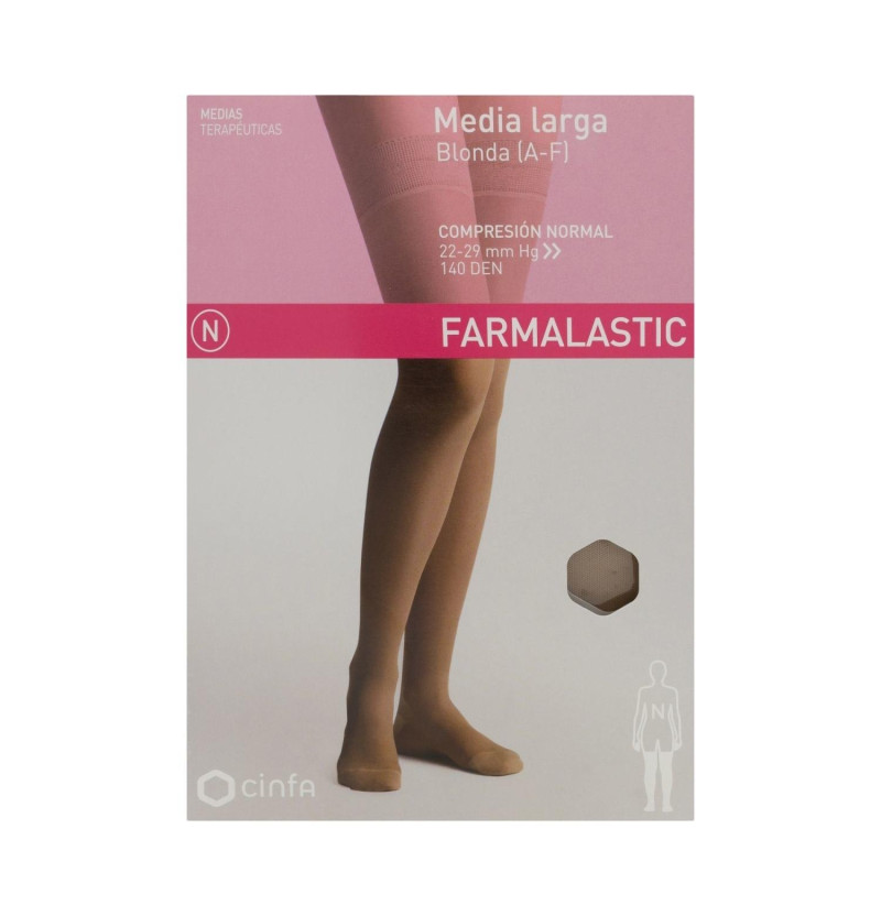 Media Larga (a - F) Compresion Normal - Farmalastic Blonda (talla Mediana Color Camel) - Cinfa S a