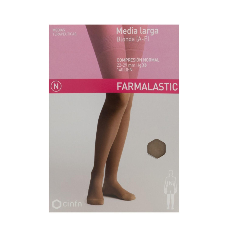 Media Larga (a - F) Compresion Normal - Farmalastic Blonda (talla Reina Color Camel) - Cinfa S a