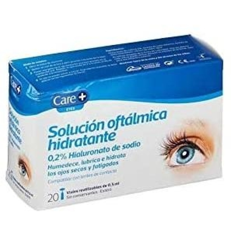 Care+ Solución Oftalmica Hidratante - 0.2% Hialuronato de Sodio (20 Viales 0,5 ml) - Otros Laboratorios
