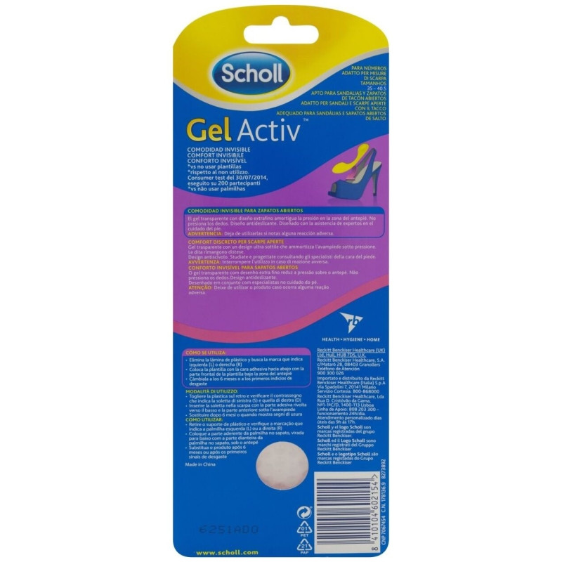 Plantilla Gelactiv Zapatos Abiertos, 1 Par - Scholl