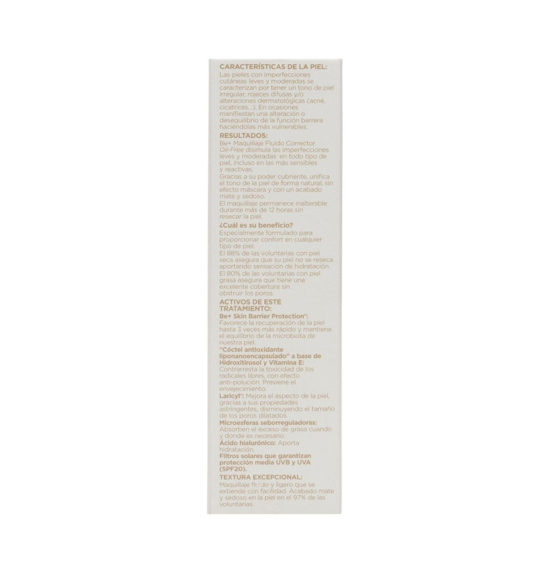 Be+ Maquillaje Fluido Corrector Oil Free Spf 20 (1 Envase 40 Ml Piel Clara)