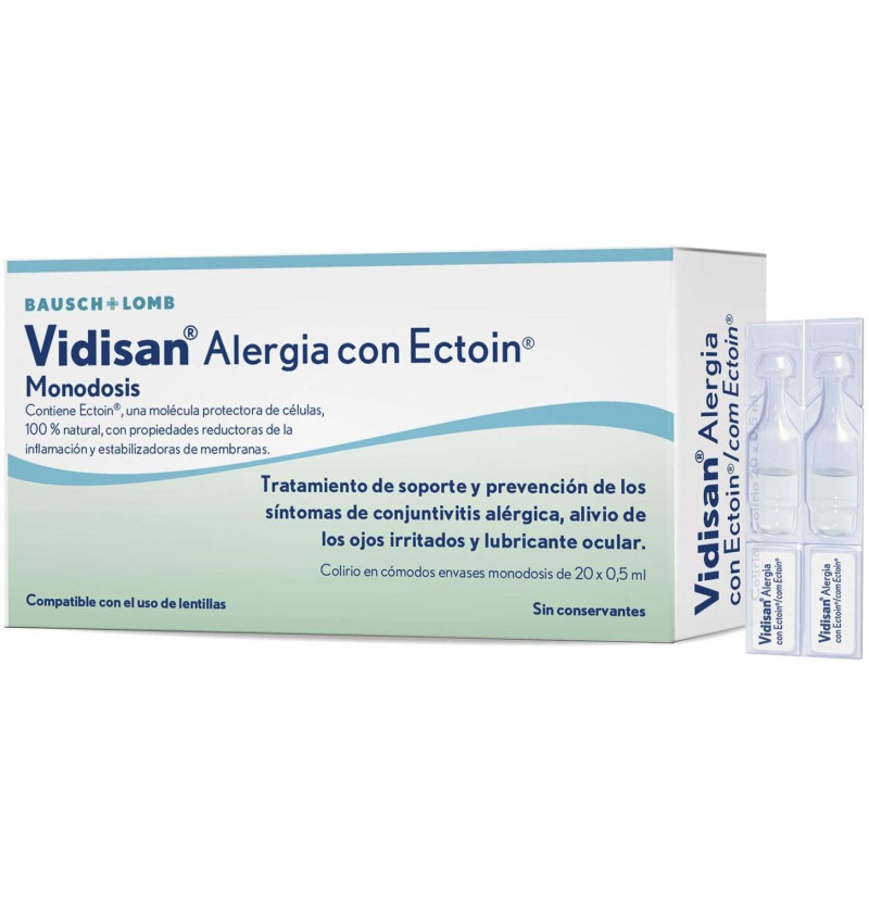 Vidisan Alergia Con Ectoin Colirio Monodosis 20 x 0,5 ml. - Bausch + Lomb